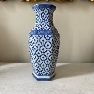 Blue and white vase, no chips or cracks